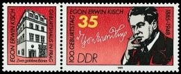 DDR, MiNr. 2940 Zusammendruck postfrisch - Egon Erwin Kisch