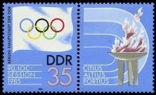 DDR, MiNr. 2949 Zusammendruck postfrisch - 90. IOC Session 1985