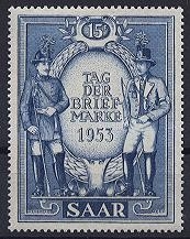 Saarland, Michel Nr. 342 postfrisch - Tag der Briefmarke 1953