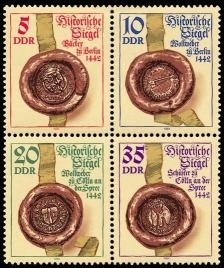 DDR, MiNr. 2884-2887 Viererblock postfrisch - Historische Siegel