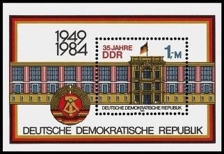 DDR, Block 77 postfrisch - 35 Jahre DDR Staatsratsgebäude, Berlin