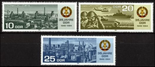 DDR, MiNr. 2893-2895 postfrisch - 25 Jahre DDR 1984
