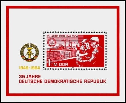 DDR, Block 78 postfrisch - 35 Jahre Deutsche Demokratische Republik
