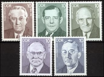 DDR, MiNr. 2765-2769 postfrisch - Persönlichkeiten der Arbeiterbewegung (XI)
