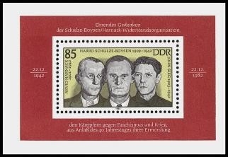 DDR, Block 70 postfrisch - Widerstandsorganisation Schulze-Boysen/Harnack