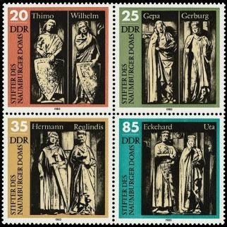 DDR, MiNr. 2808-2811 Viererblock postfrisch - Stifter des Naumburger Doms