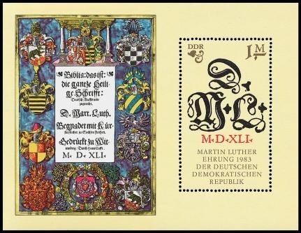 DDR, Block 73 postfrisch - 500. Geburtstag Martin Luther