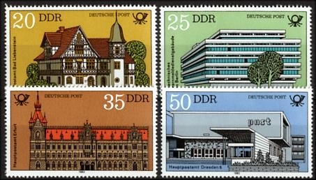 DDR, MiNr. 2673-2676 postfrisch - Bauten der Deutschen Post