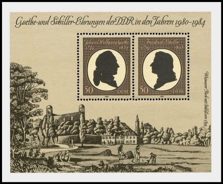 DDR, Block 66 postfrisch - Goethe und Schiller Ehrung 1982