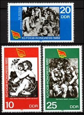 DDR, MiNr. 2699-2701 postfrisch - Kongress des Freien Deutschen Gewerkschaftsbundes (FDGB)