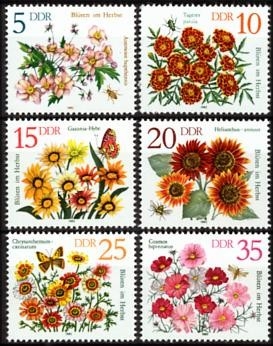 DDR, MiNr. 2737-2742 postfrisch - Herbstblumen