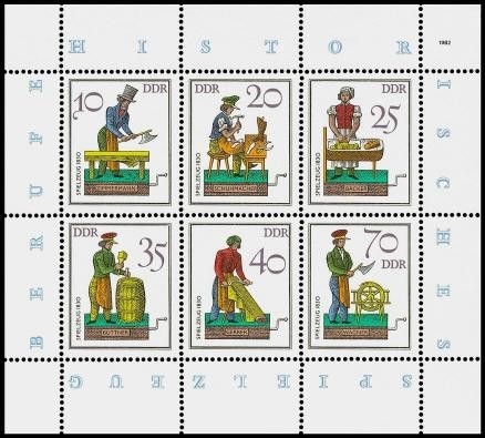 DDR, MiNr. 2758-2763 Kleinbogen postfrisch