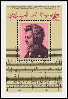 DDR, Block 62 postfrisch - Wolfgang Amadeus Mozart