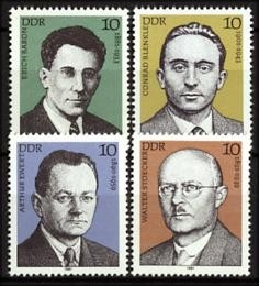 DDR, MiNr. 2589-2592 postfrisch - Persönlichkeiten der deutschen Arbeiterbewegung (IX)