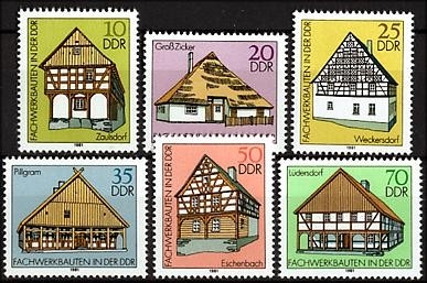 DDR, MiNr. 2623-2628 postfrisch - Fachwerkbauten
