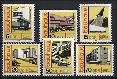 DDR, MiNr. 2508-2513 postfrisch - Bauwerke im bauhaus-Stil - Bauhaus Dessau