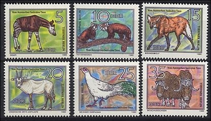 DDR, MiNr. 2522-2527 postfrisch - Bedrohte Tierarten