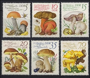 DDR, MiNr. 2551-2556 postfrisch - Europäische Speisepilze