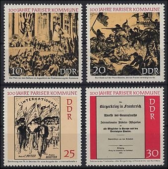 DDR, MiNr. 1655-1658 postfrisch - 100 Jahre Pariser Kommune