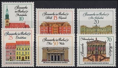 DDR, MiNr. 1661-1666 postfrisch - Bedeutende Bauwerke (IV)