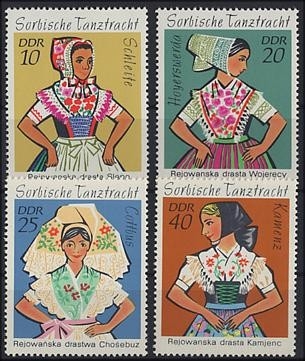 DDR, MiNr. 1668-1671 postfrisch - Sorbische Tanztrachten
