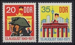 DDR, MiNr. 1691-1692 postfrisch - 10 Jahre Berliner Mauer