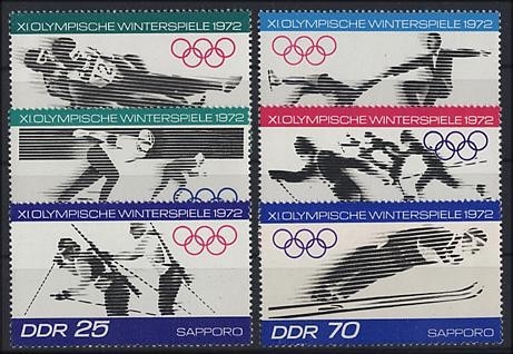 DDR, MiNr. 1725-1730 postfrisch - XI Olympische Winterspiele 1972 Sapporo