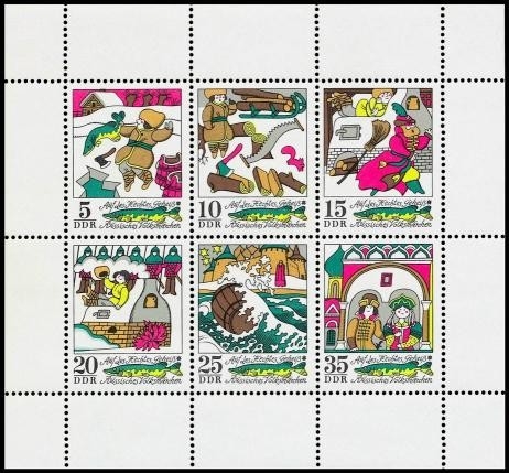DDR, MiNr. 1901-1906 Kleinbogen postfrisch - Märchen Auf des Hechtes Geheiß