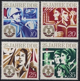 DDR, MiNr. 1949-1952 postfrisch - 25 Jahre Deutsche Demokratische Republik