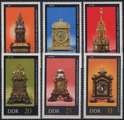 DDR, MiNr. 2055-2060 postfrisch - Alte Uhren