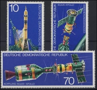 DDR, MiNr. 2083-2085 postfrisch - Sowjetisch-amerikanisches Raumfahrtunternehmen Sojus-Apollo