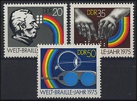 DDR, MiNr. 2090-2092 postfrisch - 150 Jahre Braille-Blindenschrift