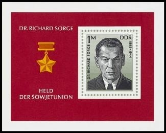 DDR, Block 44 postfrisch - Dr. Richard Sorge - Held der Sowjetunion