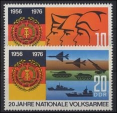 DDR, MiNr. 2116-2117 postfrisch - 20 Jahre NVA - Nationale Volksarmee