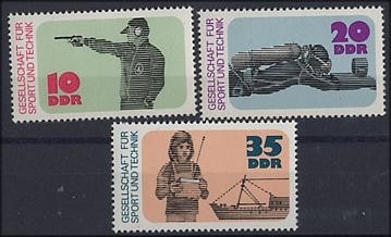 DDR, MiNr. 2220-2222 postfrisch - 25 Jahre Gesellschaft für Sport und Technik (GST)
