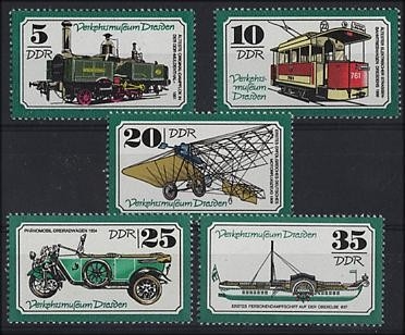 DDR, MiNr. 2254-2258 postfrisch - Verkehrsmuseum Dresden 1977