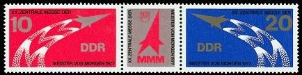 DDR, MiNr. 2268-2269 Dreierstreifen postfrisch - Zentrale Messe der Meister von morgen (MMM)