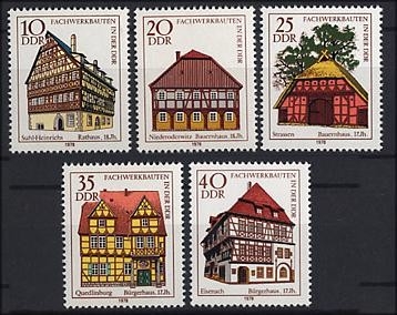 DDR, MiNr. 2294-2298 postfrisch - Fachwerkbauten (I)