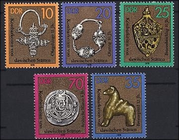 DDR, MiNr. 2303-2307 postfrisch - Kostbarkeiten von slawischen Stätte