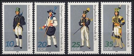 DDR, MiNr. 2318-2321 postfrisch - Trachten aus dem Bergbau und Hüttenwesen