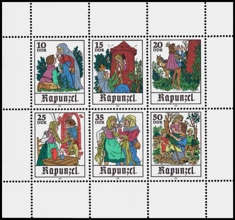 DDR, MiNr. 2382-2387 Kleinbogen postfrisch - Märchen Rapunzel