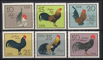 DDR, MiNr. 2394-2399 postfrisch - Geflügelrassen - Hühner