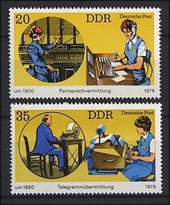 DDR, MiNr. 2400-2401 postfrisch - Post- und Fernmeldewesen