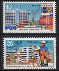 DDR, MiNr. 2424-2425 postfrisch - FDJ-Initiative Berlin 1979