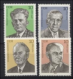 DDR, MiNr. 2454-2457 postfrisch - Persönlichkeiten der deutschen Arbeiterbewegung (VII)