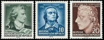 DDR, MiNr. 464-466 A postfrisch - Friedrich Schiller