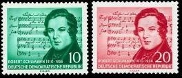DDR, MiNr. 528-529 postfrisch - 100. Todestag von Robert Schumann (I)
