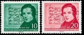 DDR, MiNr. 541-542 postfrisch - 100. Todestag von Robert Schumann (II)