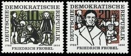 DDR, MiNr. 564-565 postfrisch - 175. Geburtstag von Friedrich Fröbel