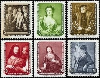 DDR, MiNr. 586-591 postfrisch - Von der Sowjetunion zurückgeführte Gemälde der Dresdener Gemäldegalerie (II)